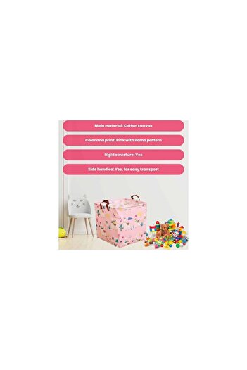 Mercaton Cotton Basket with Handles, For Storing Toys or Clothes, Multicolor, 31 x 31 x 31 cm