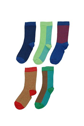 LC Waikiki Block Line 5 Li Skt-B 4Pr Multicolored Boy's Sock Socks
