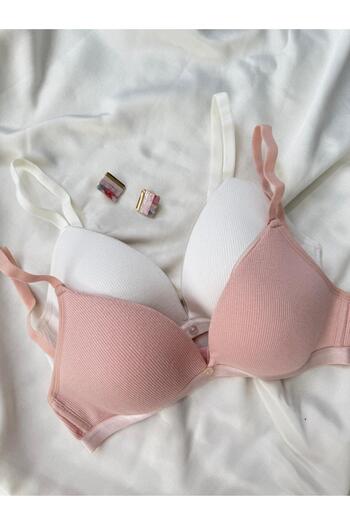 İNKO İÇ GİYİM Cotton Underwire-Free Unpadded 2-Piece Recovery Bra