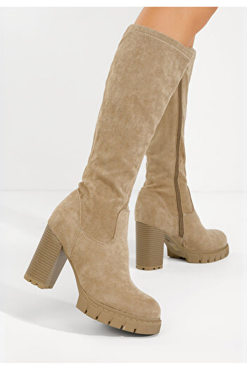 B T Shoes Μπότες με χοντρό τακούνι Idalia V2 χακι