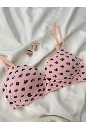 İNKO İÇ GİYİM Cotton Combed Cotton Wire-Free Unpadded Gatherer Bra