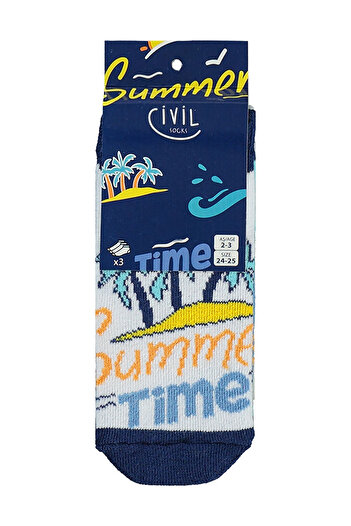 LC Waikiki Socks Boys' Booties Socks 2-12 Years Old Blue