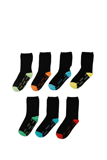 LC Waikiki Days 7 Li Skt-B 4Pr Black Boy's 7-Piece Socks