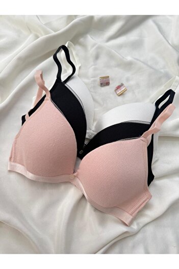 İNKO İÇ GİYİM Cotton Unpadded Unpadded 3-Piece Recovery Bra