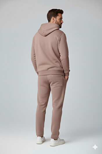 OXVİN Σετ φόρμας oversize με ίσιο παντελόνι και τσέπη καγκουρό, μαλακό εσωτερικό βαμβάκι