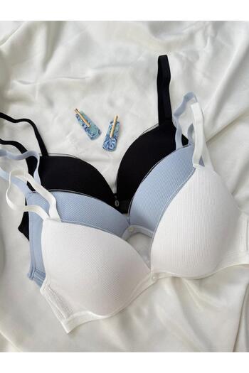 İNKO İÇ GİYİM Cotton Unpadded Unpadded 3-Piece Recovery Bra