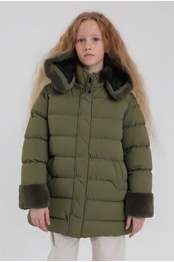 CIVILTIPOLO Girl's 100% Water and Windproof Detachable Hooded Fur-Lined Coat & Jacket