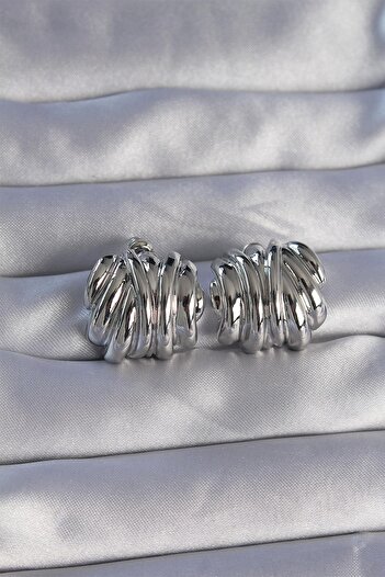 Inure Jewelry Brass Silver Color Serrated Bomb Model Earrings Daily Use