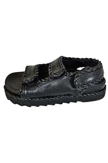 Ego Women's Sandals Manchester, Flatform Sole, Fisherman Style, Velcro Closure, Eco-Leather, Black