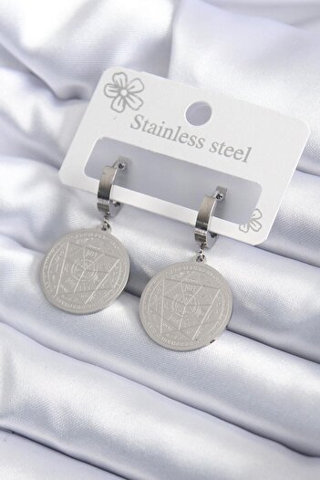 Inure Jewelry 316L Steel Silver Color Pentagram Processing Model Women Earrings Daily Use