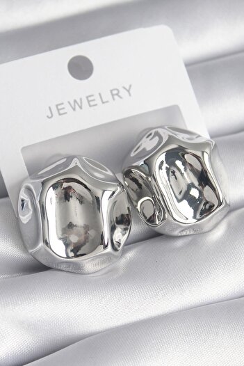 Inure Jewelry Brass Silver Color Embroidered Ball Model Women's Earrings Daily Use