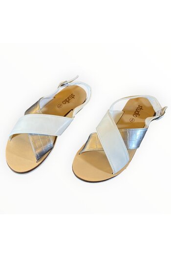 Studio Sandale Dama X Cross Piele Ecologica Alba Marimea 37 EU