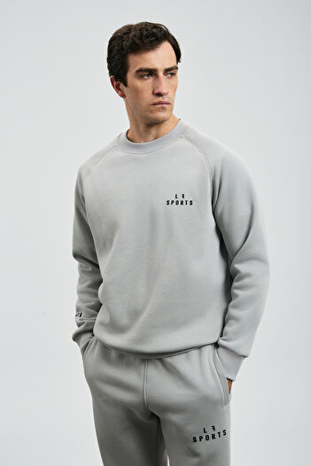 Lufian Sıgma Erkek Sweatshirt Açık Gri
