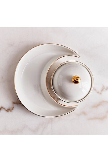 Generic Evren Cresent Moon 2-Piece Porcelain Appetizer Set