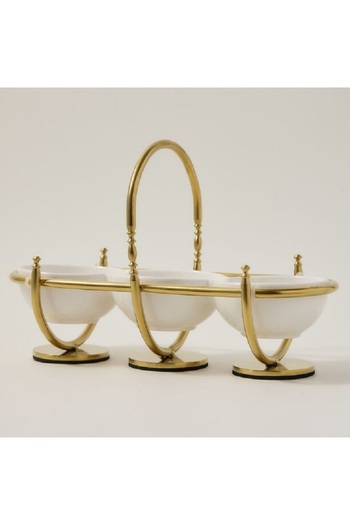 Dallaty white porcelain nut bowl with stand