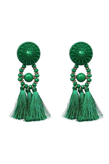 Pursehuit Green earrings, with tassels, Cia C6