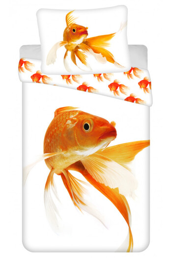 Animals Fish Bedding set Golden 140×200cm, 70×90 cm