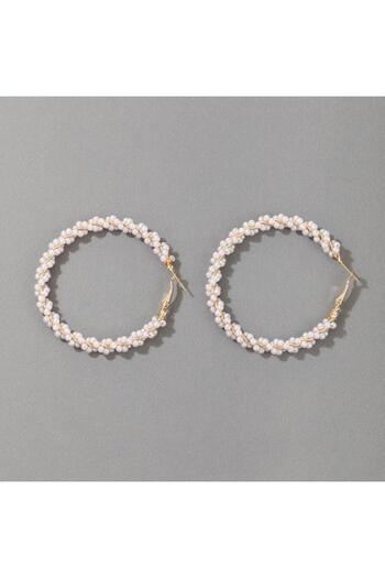 Pursehuit Golden, round earrings with pearls, Trude C8