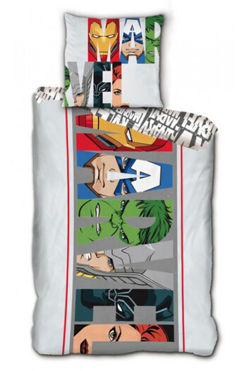 AVENGERS Marvel Heroic Squad bedding set 140×200cm, 63×63 cm microfiber