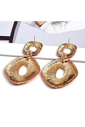 Pursehuit Gold coloureden earrings, with black spots, Yasmina C2