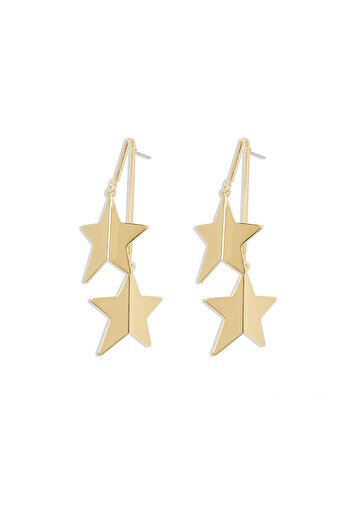 Pursehuit Gold earrings, with stars, Lotus C1
