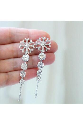 Pursehuit Silver earrings with zirconia stones, Titta C5