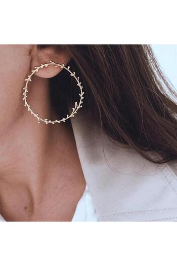 Pursehuit Round gold earrings with twigs, Talea C7