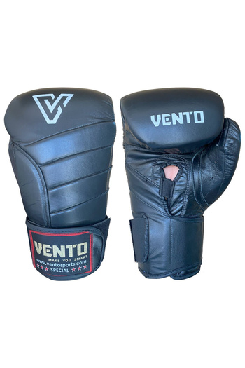 VENTO X5 Genuine Leather Boxing and Kickboxing Gloves Black