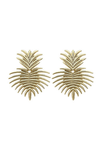 Pursehuit Gold earrings, leaf shape, Adalia C2
