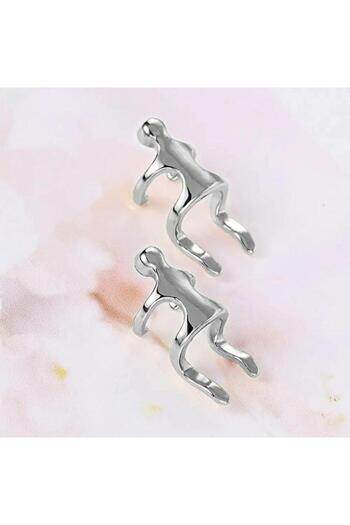 Pursehuit Silver earrings, ear cuff, human shape, Dagmar C19