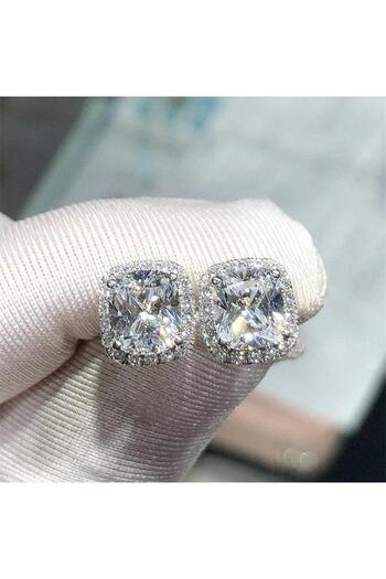 Pursehuit Silver earrings, with zirconia stones, Ivalde C8
