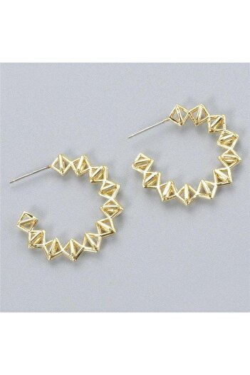Pursehuit Gold earrings, semi-round, Salomina C2