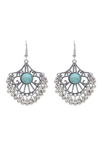 Pursehuit Silver earrings, boho style, with turquoise stones, Kajana C4