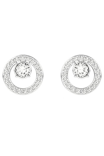 Pursehuit Silver, round earrings with zirconia stones, Shirley C12