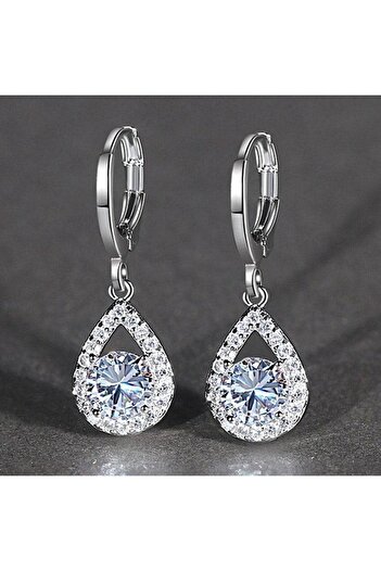 Pursehuit Silver earrings, with zirconia stones, Bendix C12