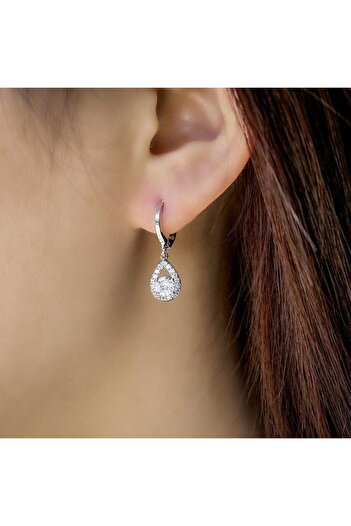 Pursehuit Silver earrings, with zirconia stones, Bendix C12