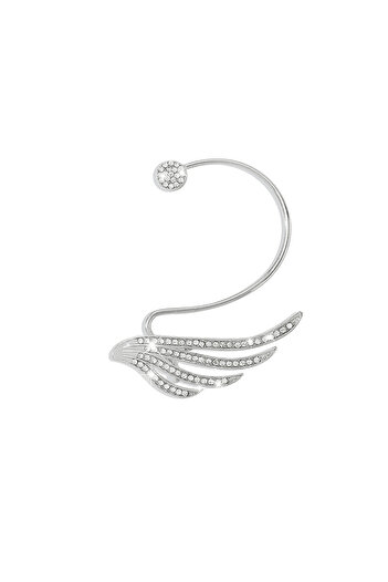 Pursehuit Silver ear cuff with stones and wings, Caitlin C1