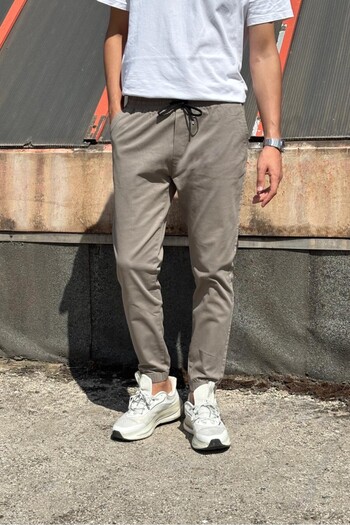 inpool Men'S, Elastic Waist and Cuffs, High-Quality, Gabardine Woven, Cotton, Jogger Pants 270-2