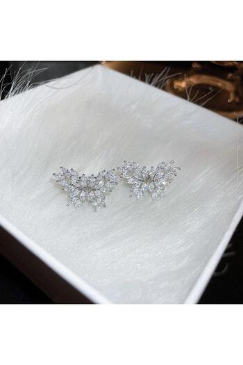 Pursehuit Cercei tip cuff din argint, formă de fluture, cu pietre de zirconiu, Faye C8