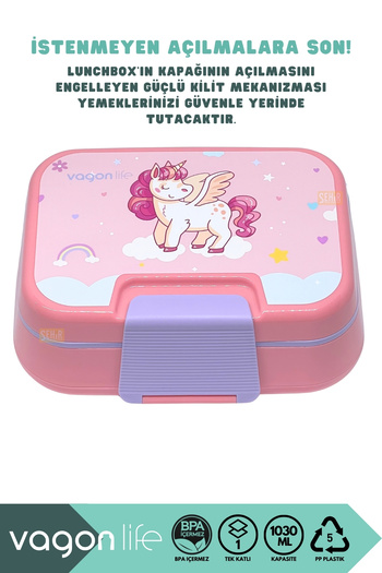 Vagonlife Bento 1030ml Lunchbox New Collection Single Layer 3 Compartments Pp Plastic Lunch Box Food Container