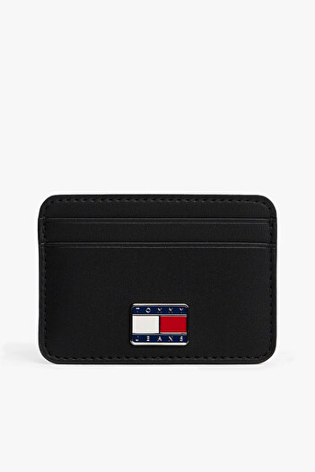 Tommy Hilfiger Dámský minimalistický držák na karty s kovovým emblémem - černý