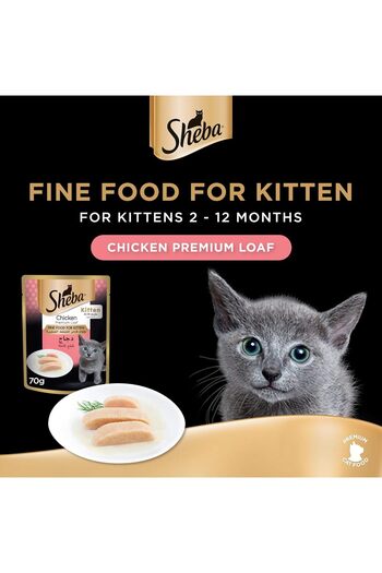SHEBA Premium Loaf Chicken, Kitten-Food with Real Chicken Taste