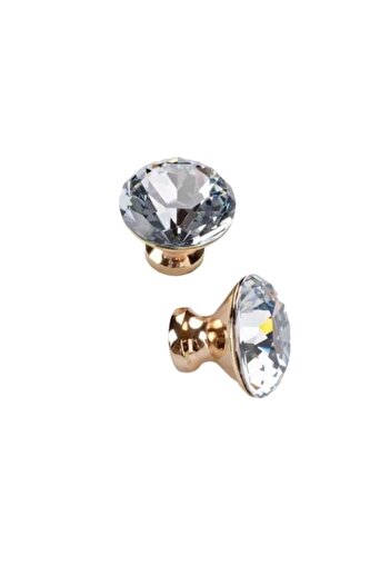 The Casius. Set 2x Gold Handle Diamond Design, 30 mm Diameter