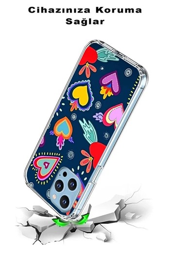 PrintiFy Oppo A38 İle Uyumlu Retro Color 3 Baskılı Kamera Korumalı Şeffaf Kılıf