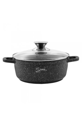 Samus TOL20-OC TOLEDO LINE Pot with Lid, 2.3 L, Aluminum, Black