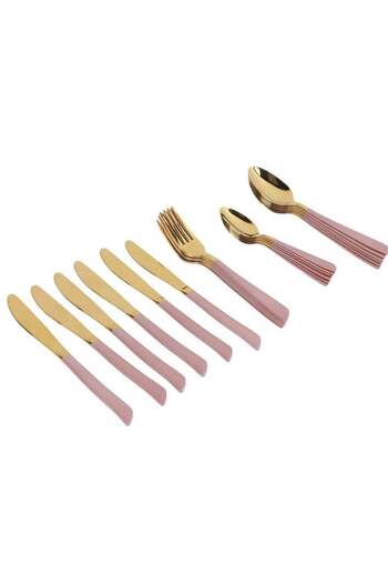 HOMEVEO 24 Piece High Quality Stainless Steel Cutlery Set with Mirror Polished Knives, Forks, Spoons