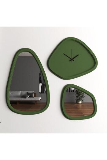 4gdran Wooden decorative clock with two mirrors
