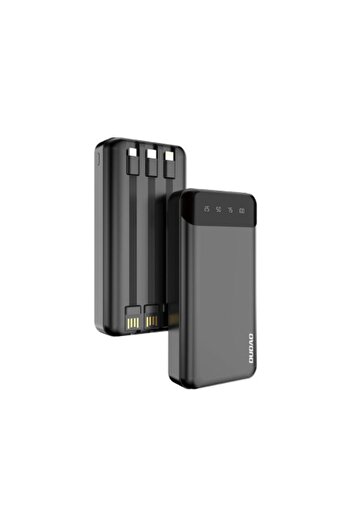 DUDAO External Battery Dudao, 20000 mAh Power Bank, USB Type-C, Micro USB, Lightning Cable, Black