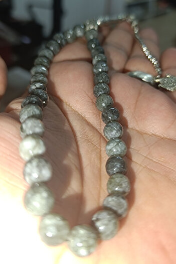 TAŞÇIZADE Labradorite Stone 8 mm Faceted Cut Natural Gemstone Prayer Beads