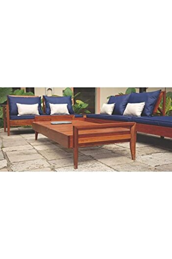 TRAMONTINA Mood Table in FSC Certified Brazilian Jatobá Wood With Low Armrests and Soapstone